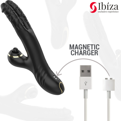 IBIZA - TO DRAGER DOBBELT VIBRATOR SORT