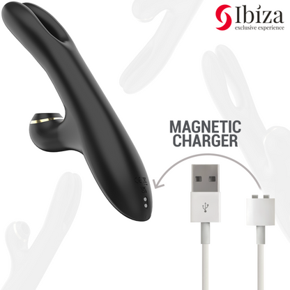 IBIZA - DOUBLE VIBRATEUR À SERRAGE NOIR