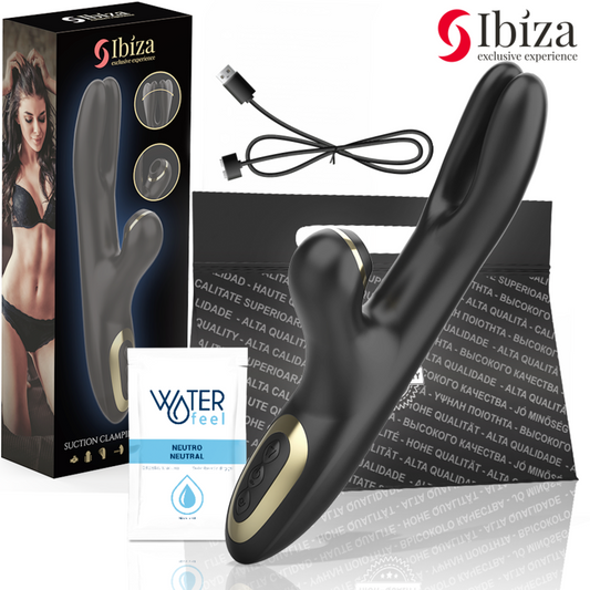 IBIZA - DOUBLE VIBRATEUR À SERRAGE NOIR