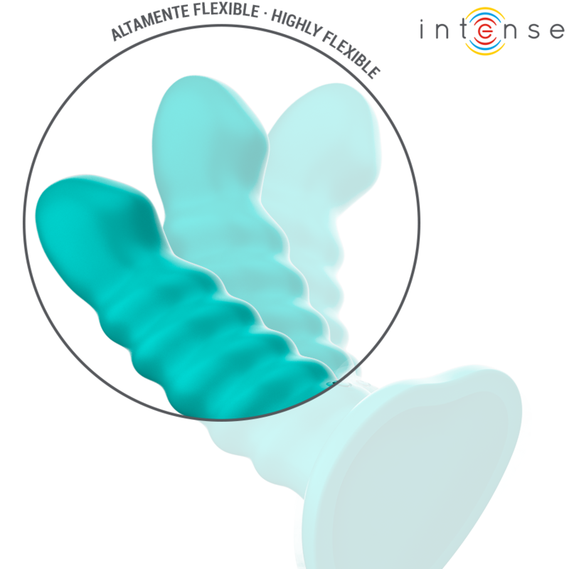 INTENSE - BUFFY VIBRATOR STØRRELSE S SPIRAL DESIGN 10 VIBRATIONER BLÅ FJERNBETJENING