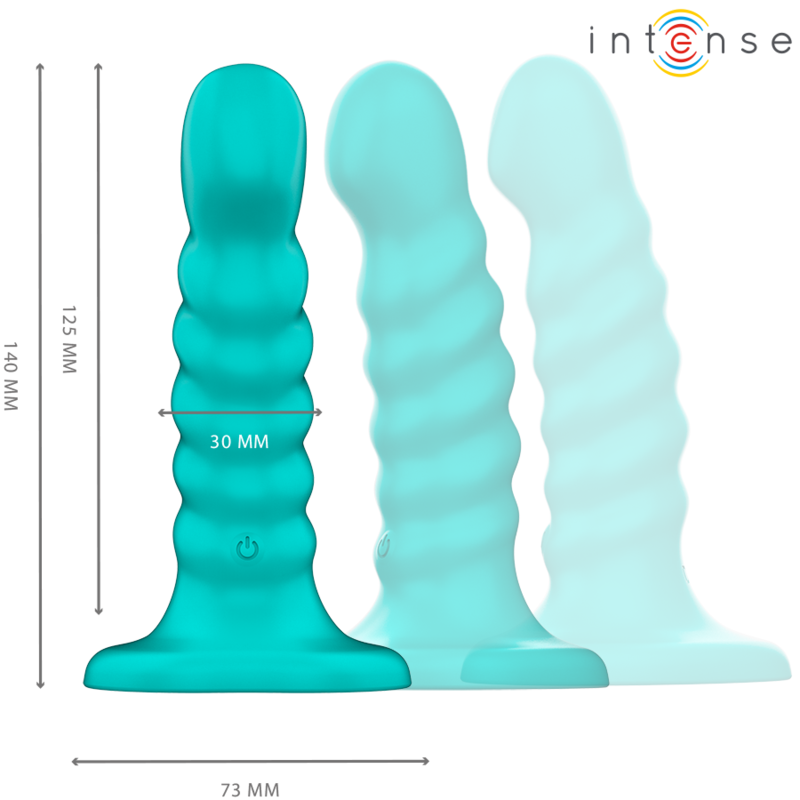 INTENSE - BUFFY VIBRATOR STØRRELSE S SPIRAL DESIGN 10 VIBRATIONER BLÅ FJERNBETJENING