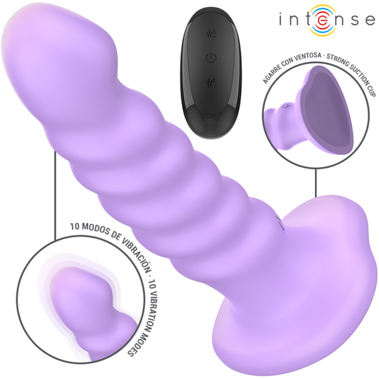 INTENSE - BRENDA VIBRATOR STØRRELSE M SPIRAL DESIGN 10 VIBRATIONER LILLA FJERNBETJENING