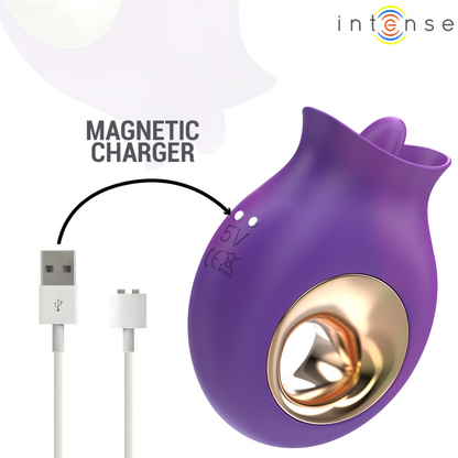 INTENSE - TULI CLITORIS STIMULATOR 9 VIBRATIONER &amp; 9 OSCILLATIONER LILLA