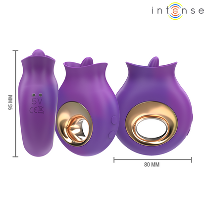 INTENSE - TULI CLITORIS STIMULATOR 9 VIBRATIONER &amp; 9 OSCILLATIONER LILLA