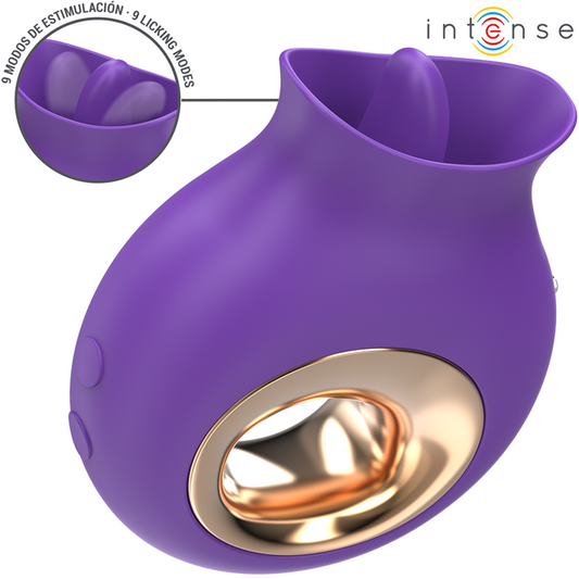 INTENSE - TULI CLITORIS STIMULATOR 9 VIBRATIONER &amp; 9 OSCILLATIONER LILLA