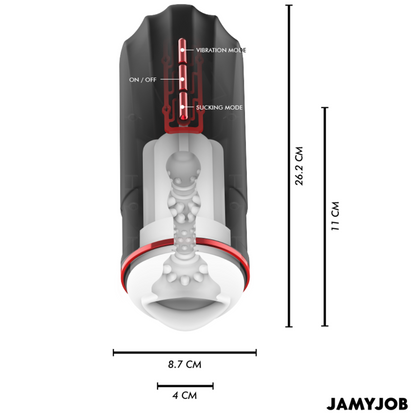 JAMYJOB - MEGABITE AUTOMATIC MOUTH MASTURBATOR 5 SUGE- OG VIBRATIONSFUNKTIONER