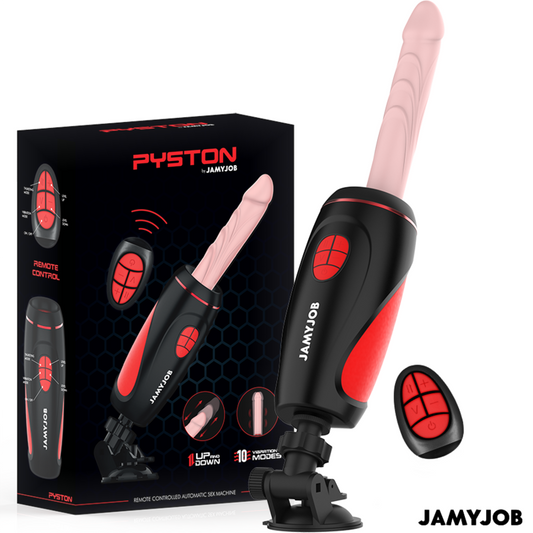 JAMYJOB - PYSTON BASE AUTOMATISK MASTURBATOR MED FJERNBETJENING DILDO