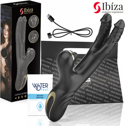 IBIZA - TO DRAGER DOBBELT VIBRATOR SORT