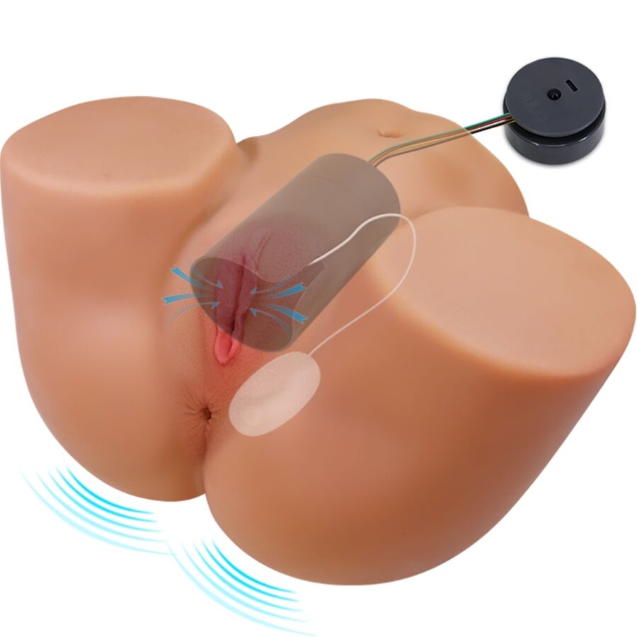 CRAZY BULL - ILANA REALISTIC FEMALE BUTT VIBRATOR AND SUCKER WITH SOUND 6.8 KG