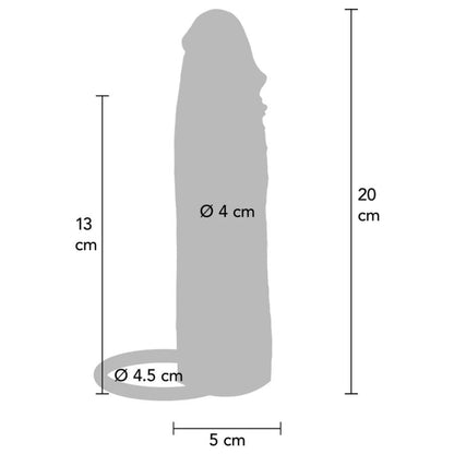 GET REAL - HYDRATED SKIN SILICONE VIBRATING PENIS SLEEVE CARAMEL 20 CM