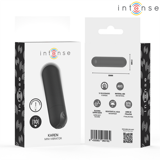 INTENSE - KAREN MINI RECHARGEABLE VIBRATING BULLET BLACK