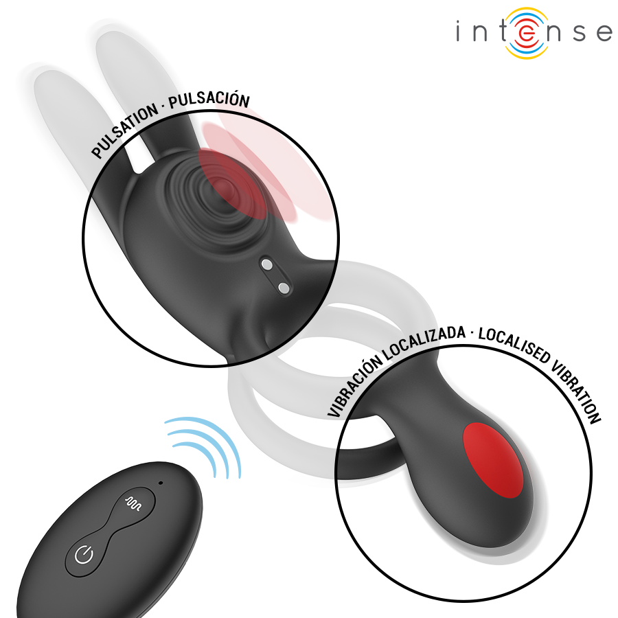 INTENSE - QUINN DOUBLE VIBRATION RING REMOTE CONTROL