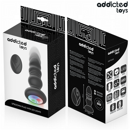 ADDICTED TOYS - THRUSTING VIBRATING ANAL PLUG, LED LIGHT REMOTE CONTROL