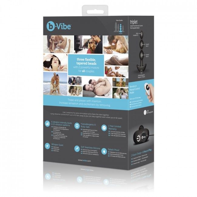 B-VIBE - TRIPLET ANAL FJERNBETJENING PERLER SORT