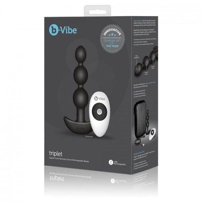 B-VIBE - TRIPLET ANAL FJERNBETJENING PERLER SORT