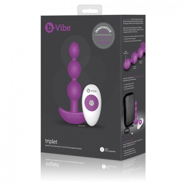 B-VIBE - TRIPLET ANAL FJERNBETJENING PERLER PINK