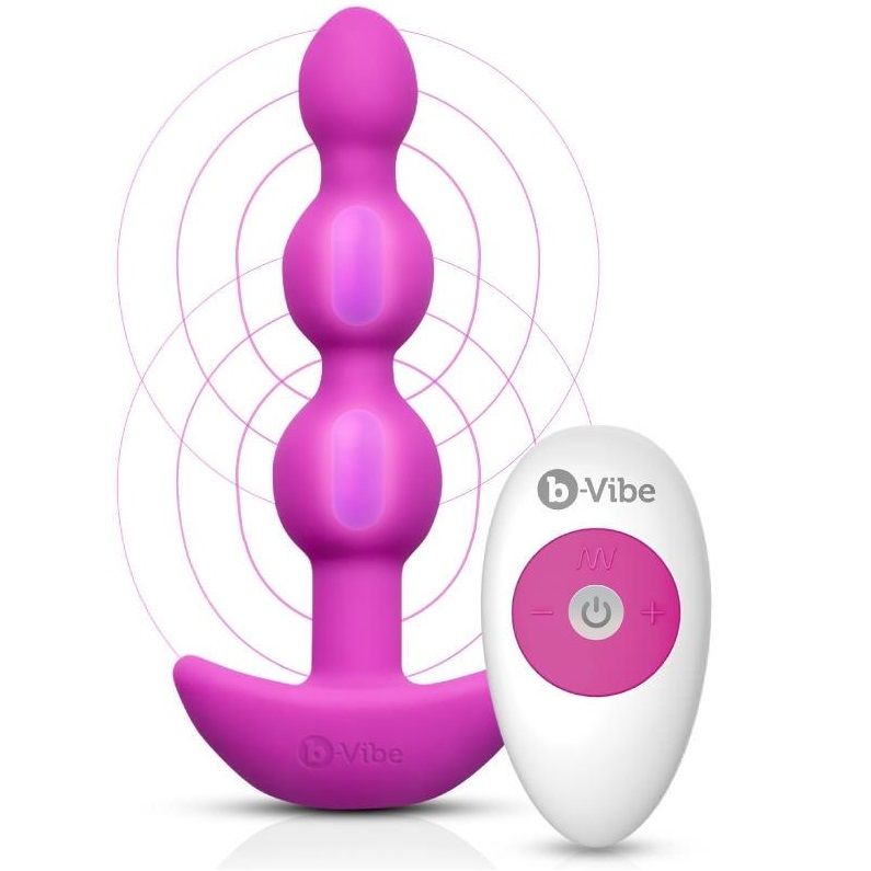 B-VIBE - TRIPLET ANAL FJERNBETJENING PERLER PINK