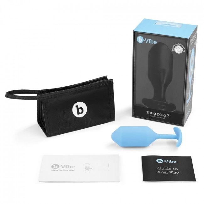 B-VIBE - Plug anal Snug 3 Bleu ciel