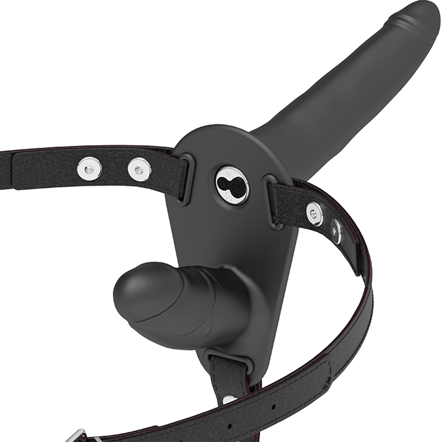 FETISH SUBMISSIV SELE - SORT VIBRATOR MED DOBBELT PENETRATION
