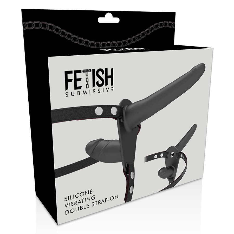 FETISH SUBMISSIV SELE - SORT VIBRATOR MED DOBBELT PENETRATION