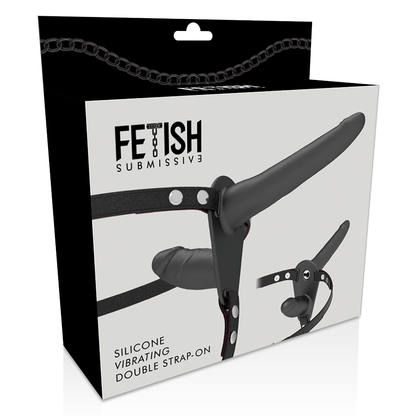 FETISH SUBMISSIV SELE - SORT VIBRATOR MED DOBBELT PENETRATION