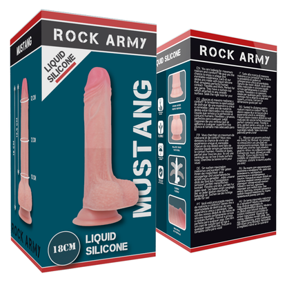 ROCKARMY - FLYDENDE SILIKONE PREMIUM MUSTANG REALISTISK 18 CM -O- 4,14 CM