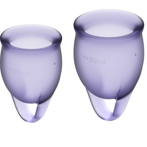 MERE TILFREDS - FØL SIG SIKKER MENSTRUALKOP LILLA 15 + 20 ML