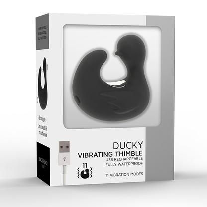 BLACK&amp;SILVER - DUCKYMANIA DÉ À COUPER EN SILICONE RECHARGEABLE ET STIMULANT POUR CANARD