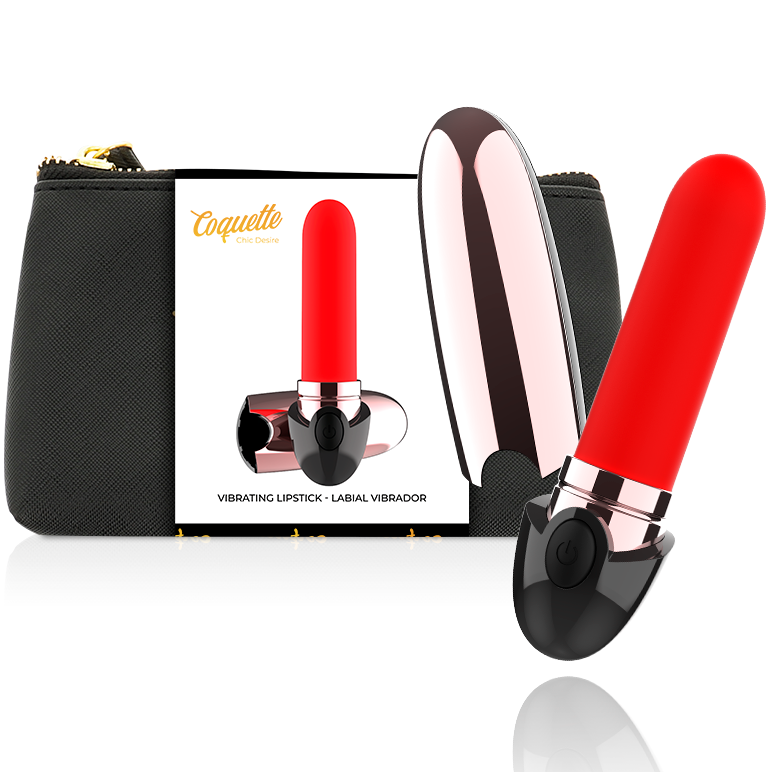 COQUETTE CHIC DESIRE - VIBRATOR GENOPLADELIG LÆBESTIFT SORT/ GULD