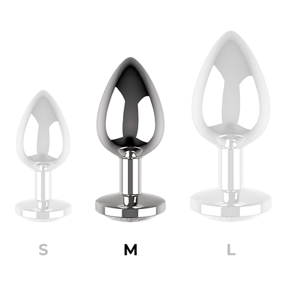 COQUETTE CHIC DESIRE - PLUG ANAL MÉTAL COULEUR TRANSPARENT TAILLE M 3,5 X 8 CM