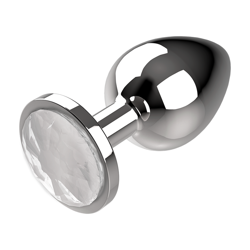 COQUETTE CHIC DESIRE - PLUG ANAL MÉTAL COULEUR TRANSPARENT TAILLE M 3,5 X 8 CM