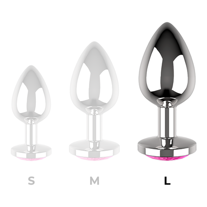 COQUETTE CHIC DESIRE - PLUG ANAL MÉTAL COULEUR ROSE TAILLE L 4 X 9 CM