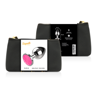 COQUETTE CHIC DESIRE - PLUG ANAL MÉTAL COULEUR ROSE TAILLE L 4 X 9 CM