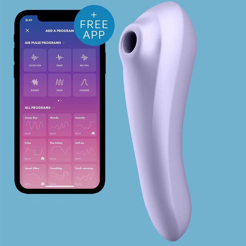 TILFREDSHEDENDE - DUAL PLEASURE LUFTPULSVIBRATOR MAUVE