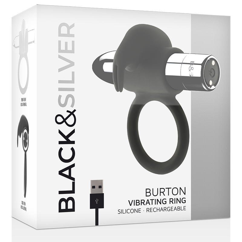 BLACK&amp;SILVER - BAGUE RECHARGEABLE BURTON 10 MODES DE VIBRATION