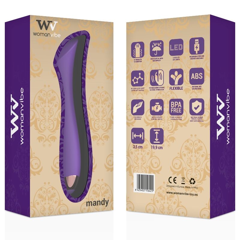 WOMANVIBE - VIBRATEUR RECHARGEABLE EN SILICONE MANDY « K » POINT
