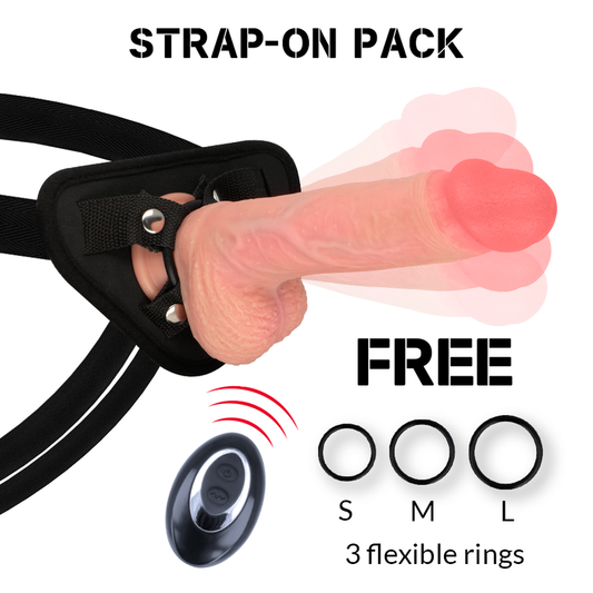 ROCKARMY - HARNAIS + VIBRATEUR SILICONE LIQUIDE PREMIUM APACHE TÉLÉCOMMANDE 20,5 CM -O- 4,62 CM